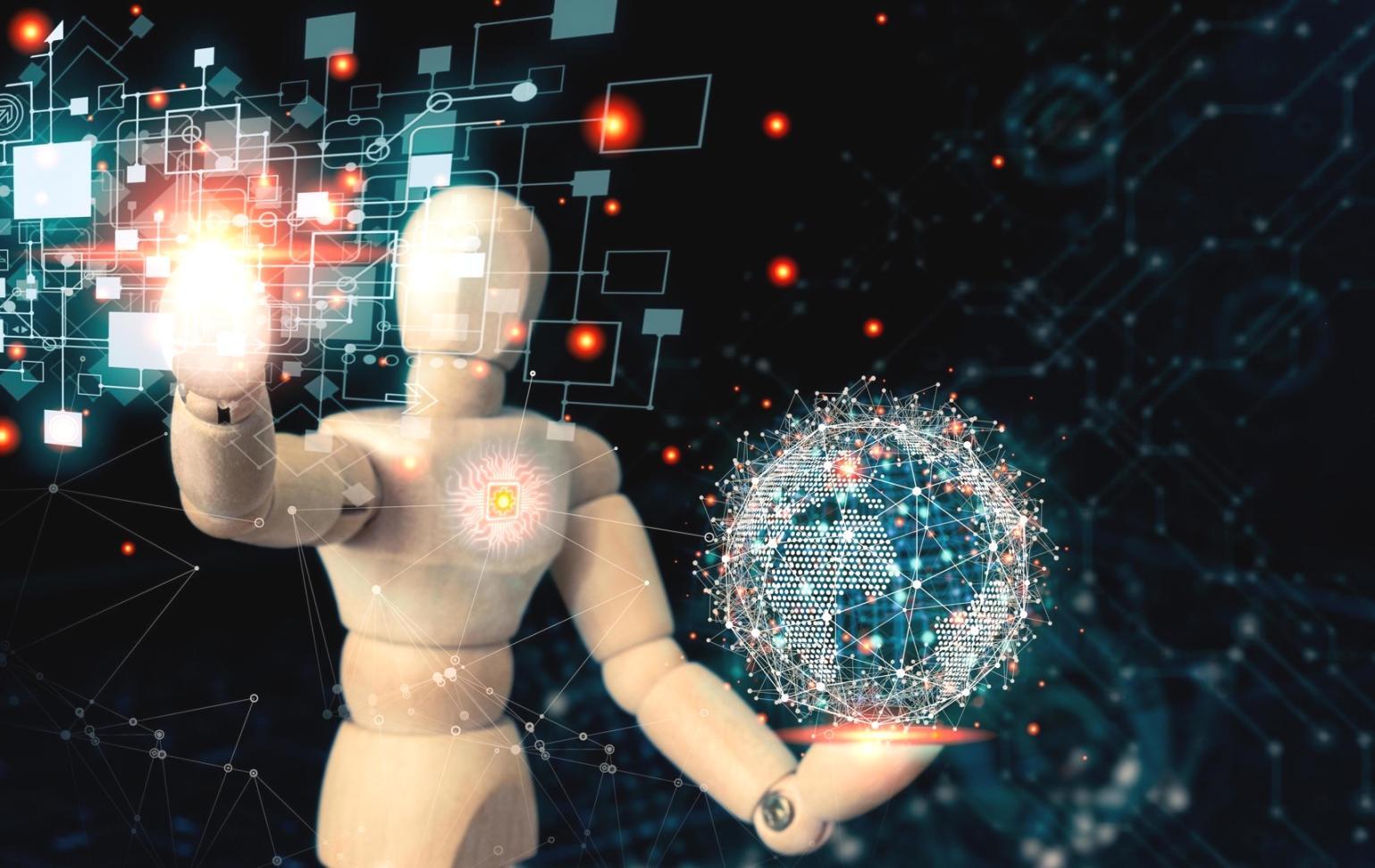 Analyst reviewing chatbot performance metrics on screen